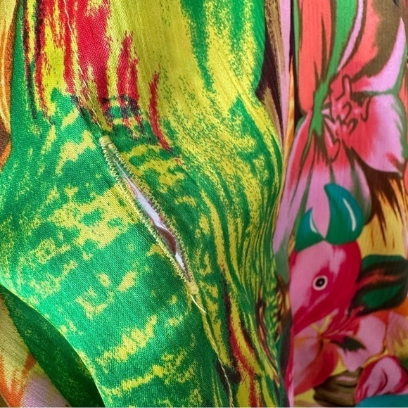 CACHÈ-FLORAL Vacation Scarf Silk Blouse (Size:XS/S) - Picture 7 of 8